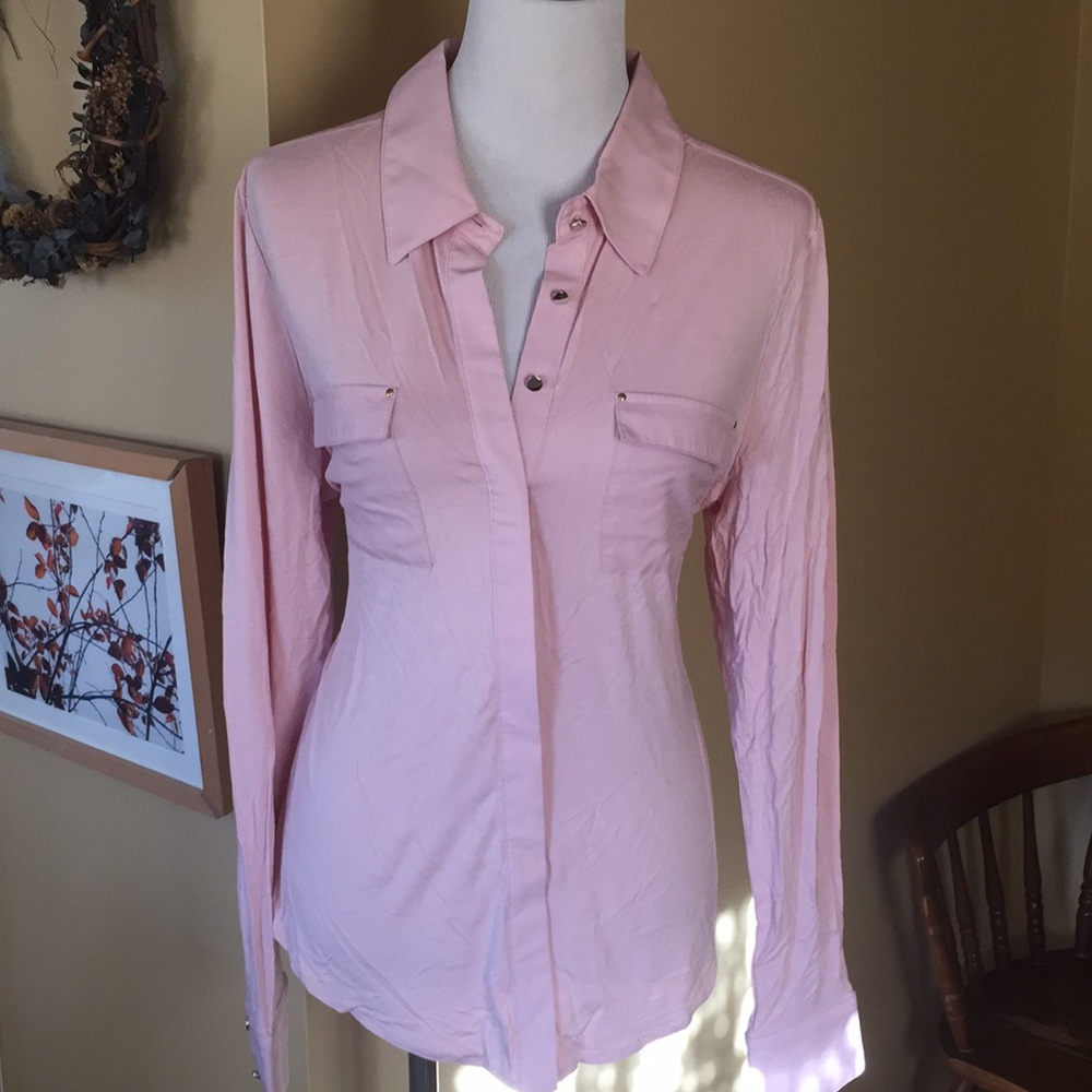 WHBM sz XL Pink Silver button woven trim $118 new